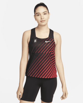 Nike Womens high quality Dri-FIT ADV AeroSwift BTC Singlet - DR5849 010 - Black / Red - Small